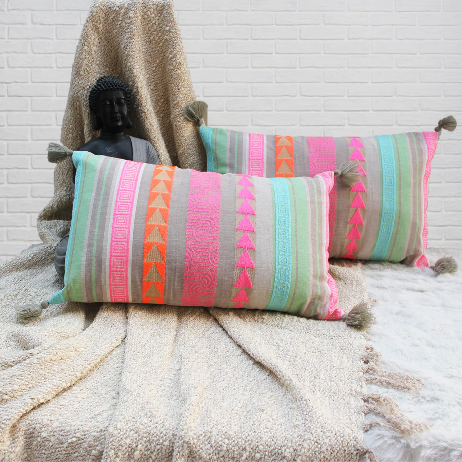 Dekor World Estrea Colourful Collection Pillow Cover (Multi Colour, 12x20 Inches or 30x50 cm) for Living Room and Bed Room (B0BVZNSNWQ) Amazon Price History, Amazon Price Tracker