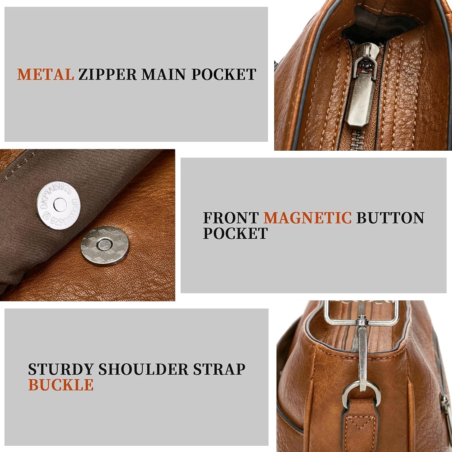 2PCS/Set Crossbody Bags for Women,Vegan Leather Hobo Purses