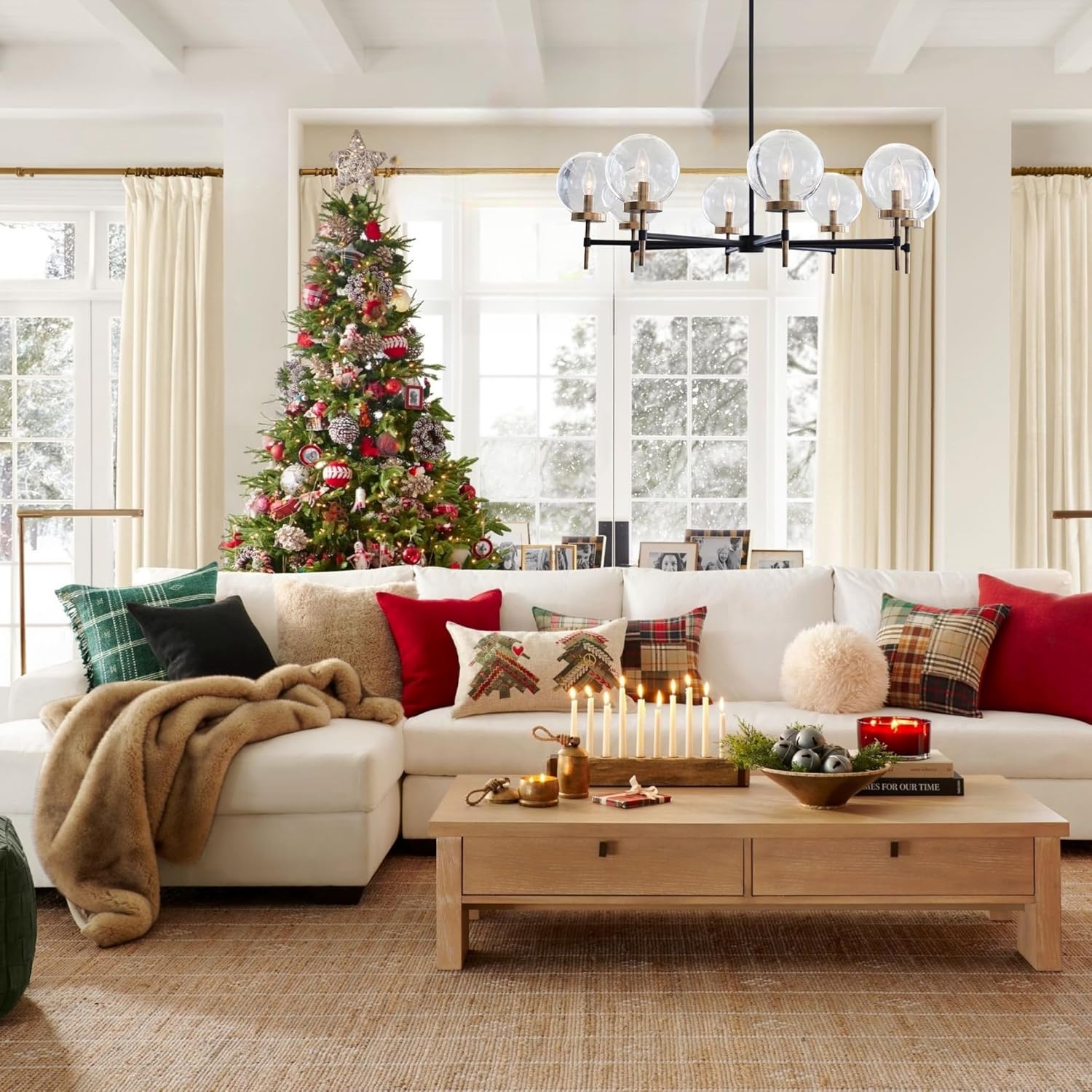 Glass Globe Round Chandelier, Camryn Glass Globe Round Chandelier (Small - 36" Diam.) Small - 36"Diam.