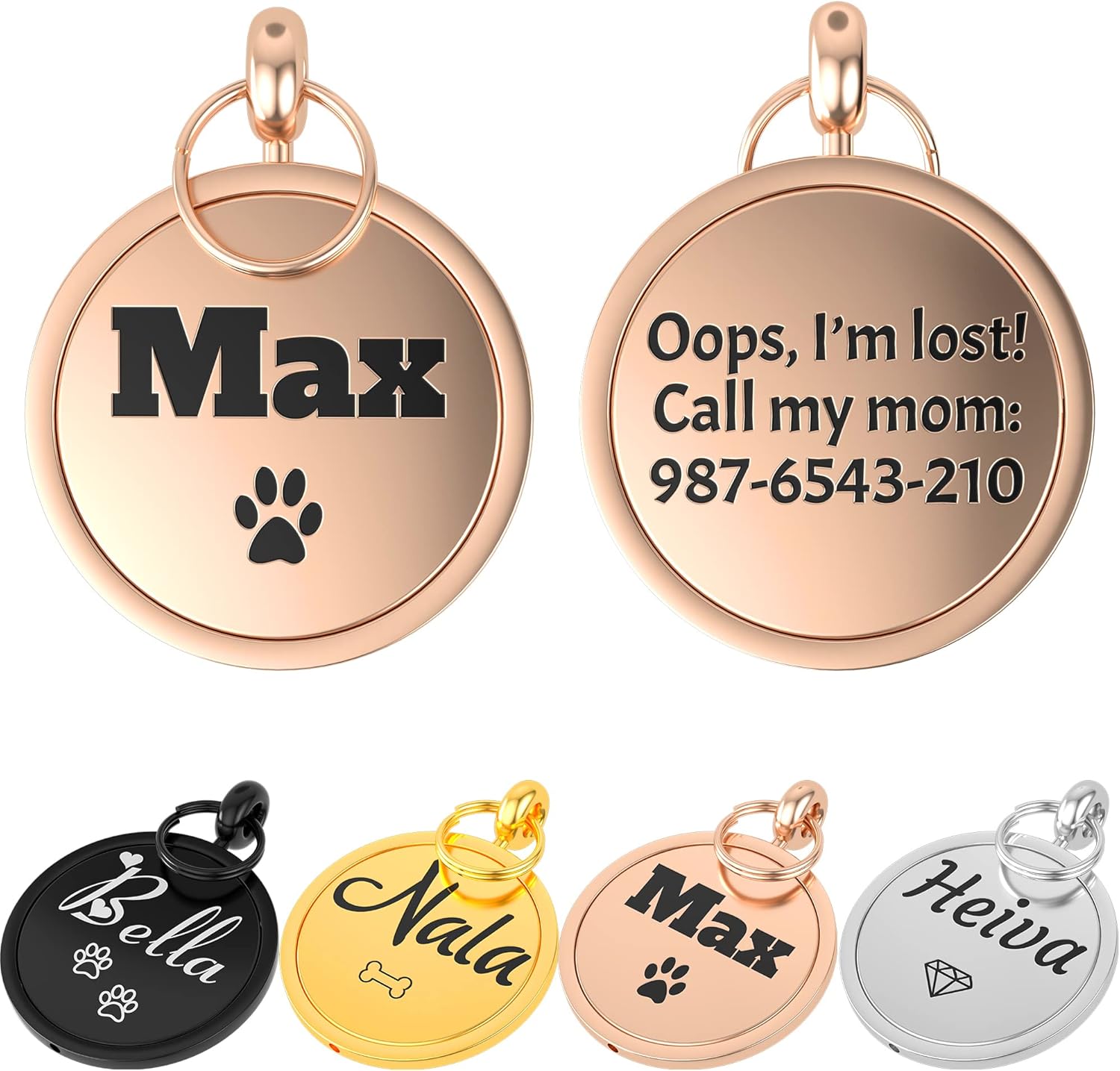 Stainless Steel Personalized Dog & Cat ID Tags Lovely