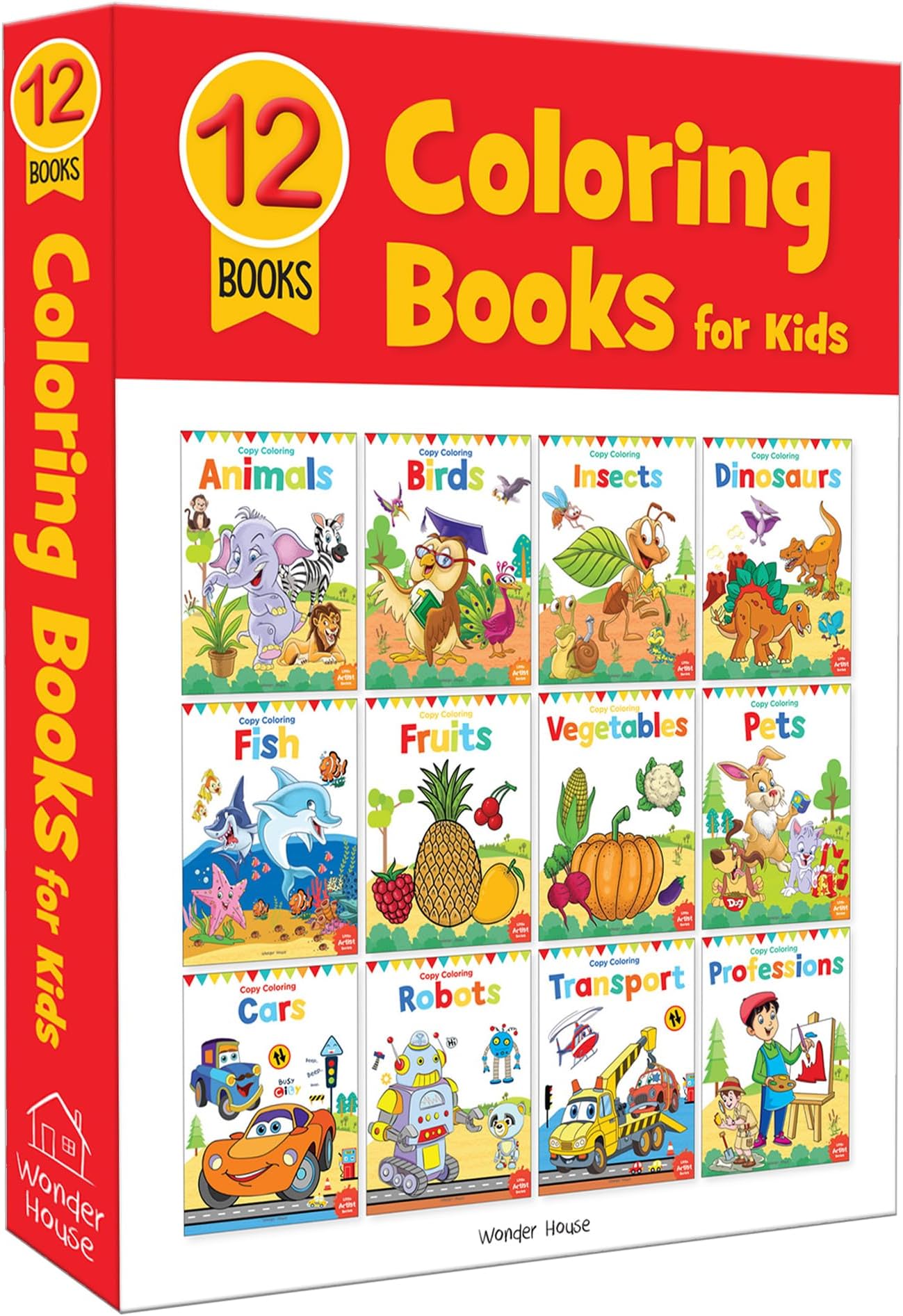 Colouring Books Boxset: Pack of 12 Copy Colour Books For Children (Creative Crayons)