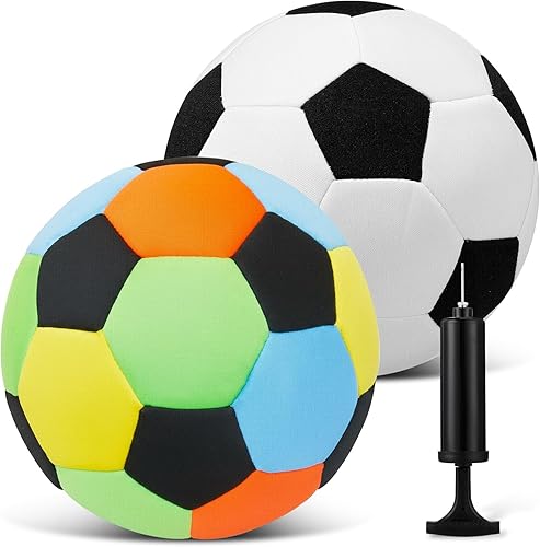 Soulchen Paquete de 2 pelotas de fútbol para casa, seguras para interiores, tamaño 4, para niños, regalo deportivo creado para niños a partir de 3