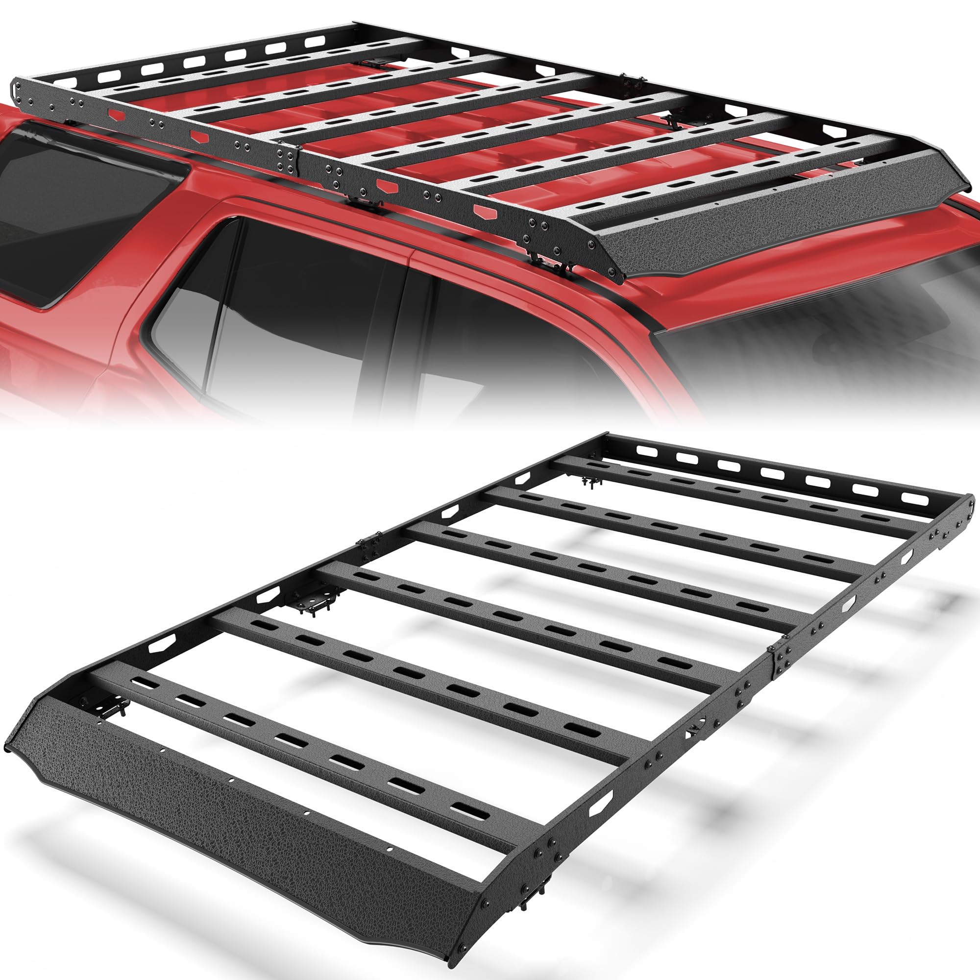 Photo 1 of Roof Rack for Toyota 4Runner 2010-2024 5th Gen, Heavy Duty Full-Length Cargo Basket with Cross Bars, Overland Rooftop Platform Rack, Carbon Steel, 800 lbs Static Load Capacity