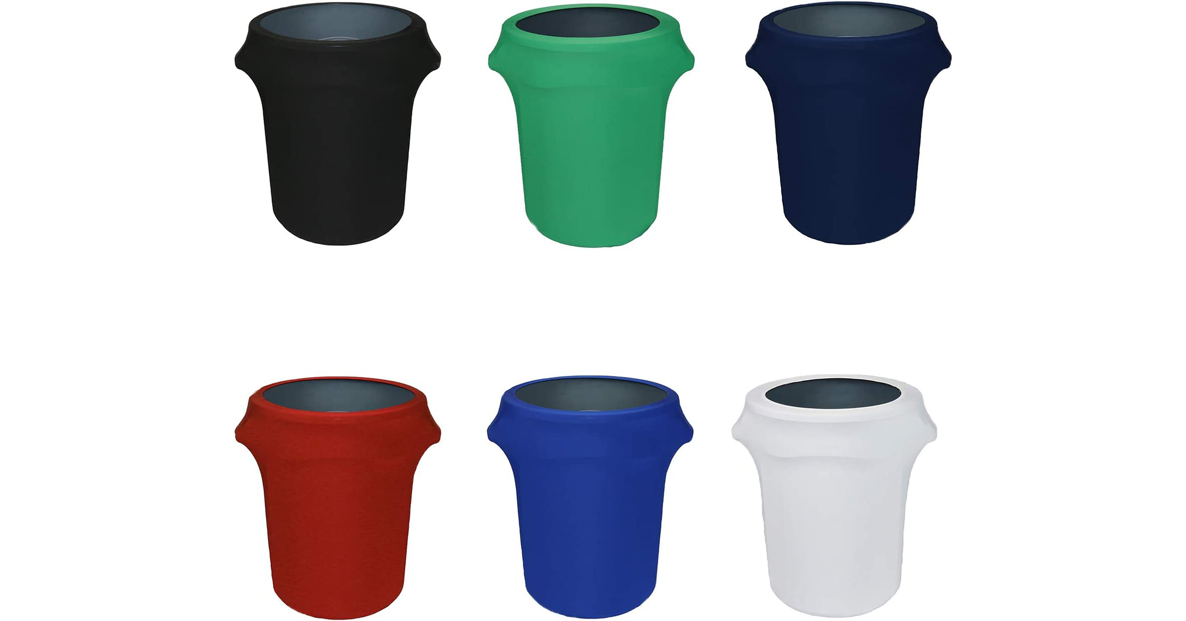 Image of YOUR CHAIR COVERS - 32 Gallon Stretch Spandex Fitted Trash Can /Waste Container Cover - Black (Cover ONLY, Trash CAN NOT Included) (Pack of 2)