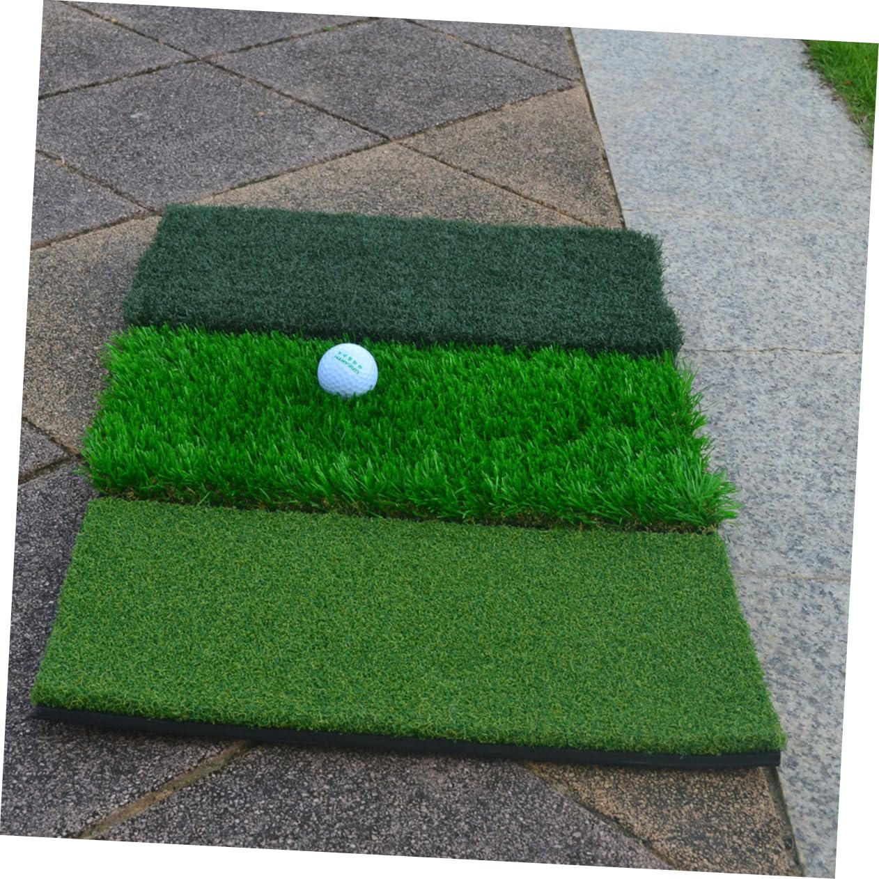 LIOOBO Portable Foldable Golf Practice Mat 3 Lengths Grass Pad Indoor/Outdoor Swing Mat