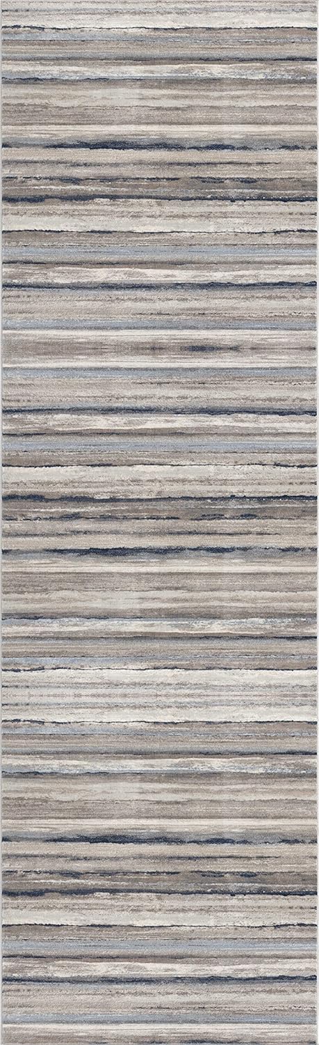 RUG BRANCH Havana 2' x 8' (2'3" X 8') Scandinavian Indoor Runner Rug, Contemporary, Blue Brown - Entryway, Hallway, Bathroom, and Kitchen