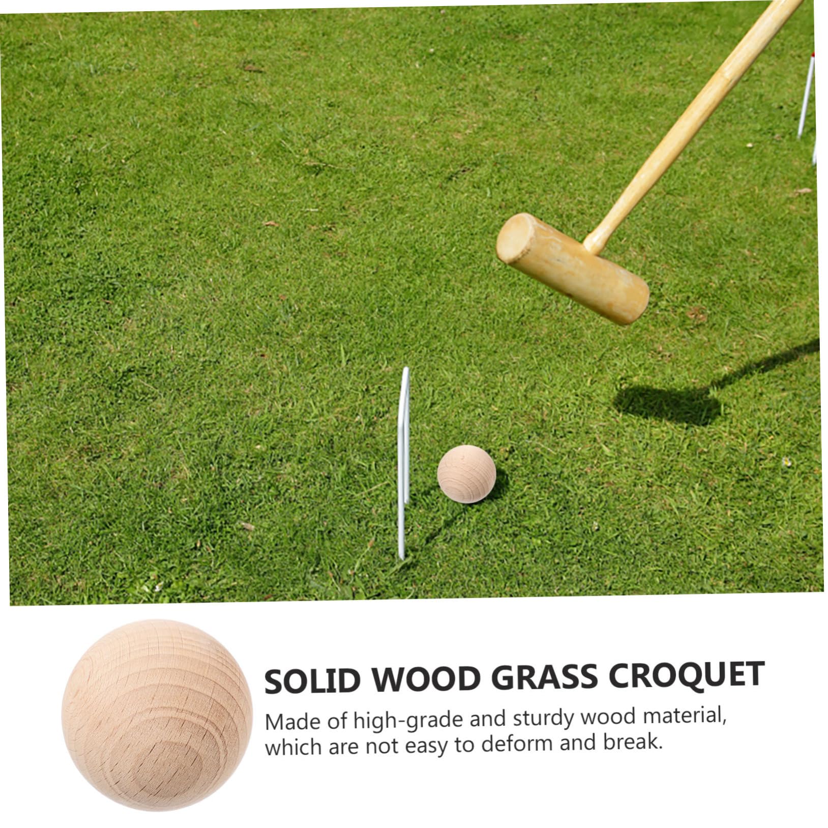 HONMEET Wood Grain Bocce Balls Boys and Girls Sports Set Sturdy Outdoor Yard Bocce Game Toys