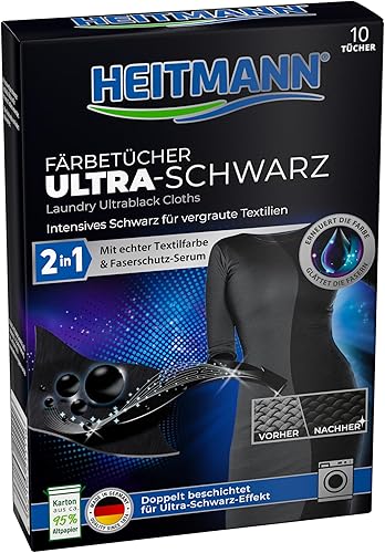 HEITMANN - Toallitas de tinte ultra negras - 10 toallitas