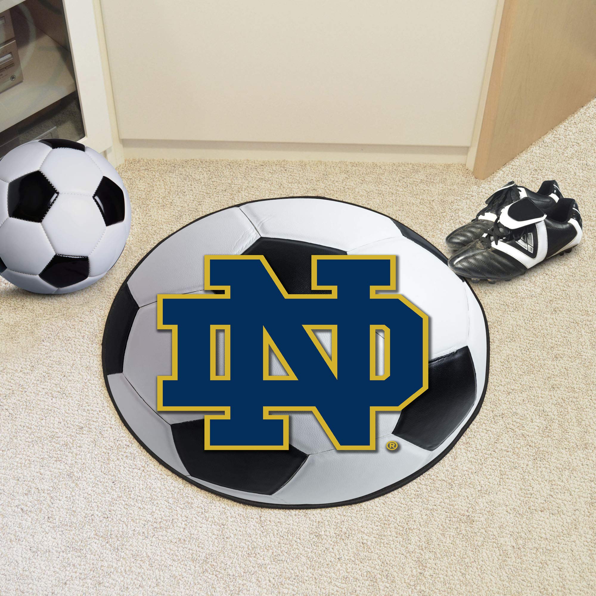 Fanmats 4419 Notre Dame Fighting Irish Nylon Soccer Ball Rug
