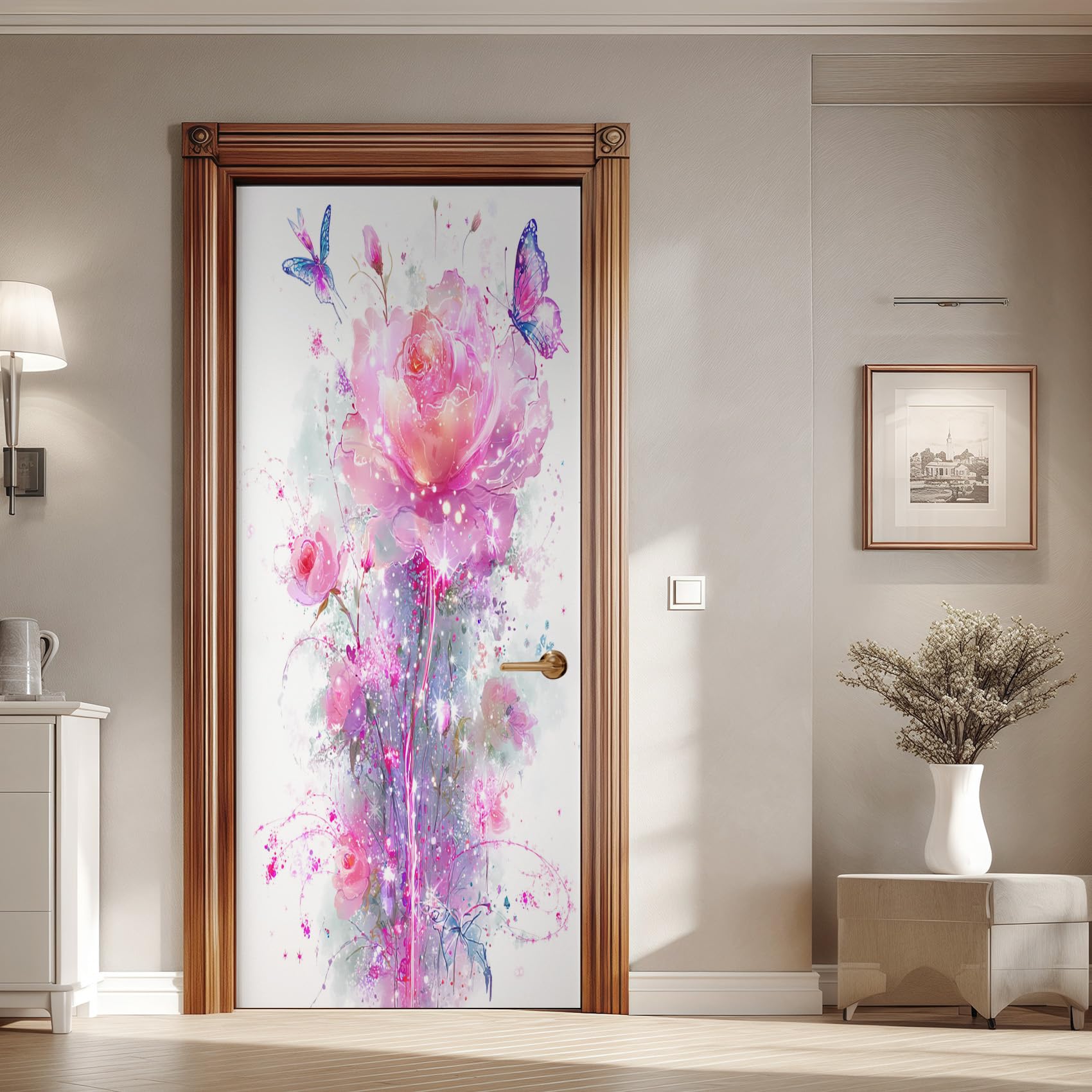 Papier Peint Adhésif 3D Romantic Dream N11848 - Autocollant Mural Amovible - Coloré