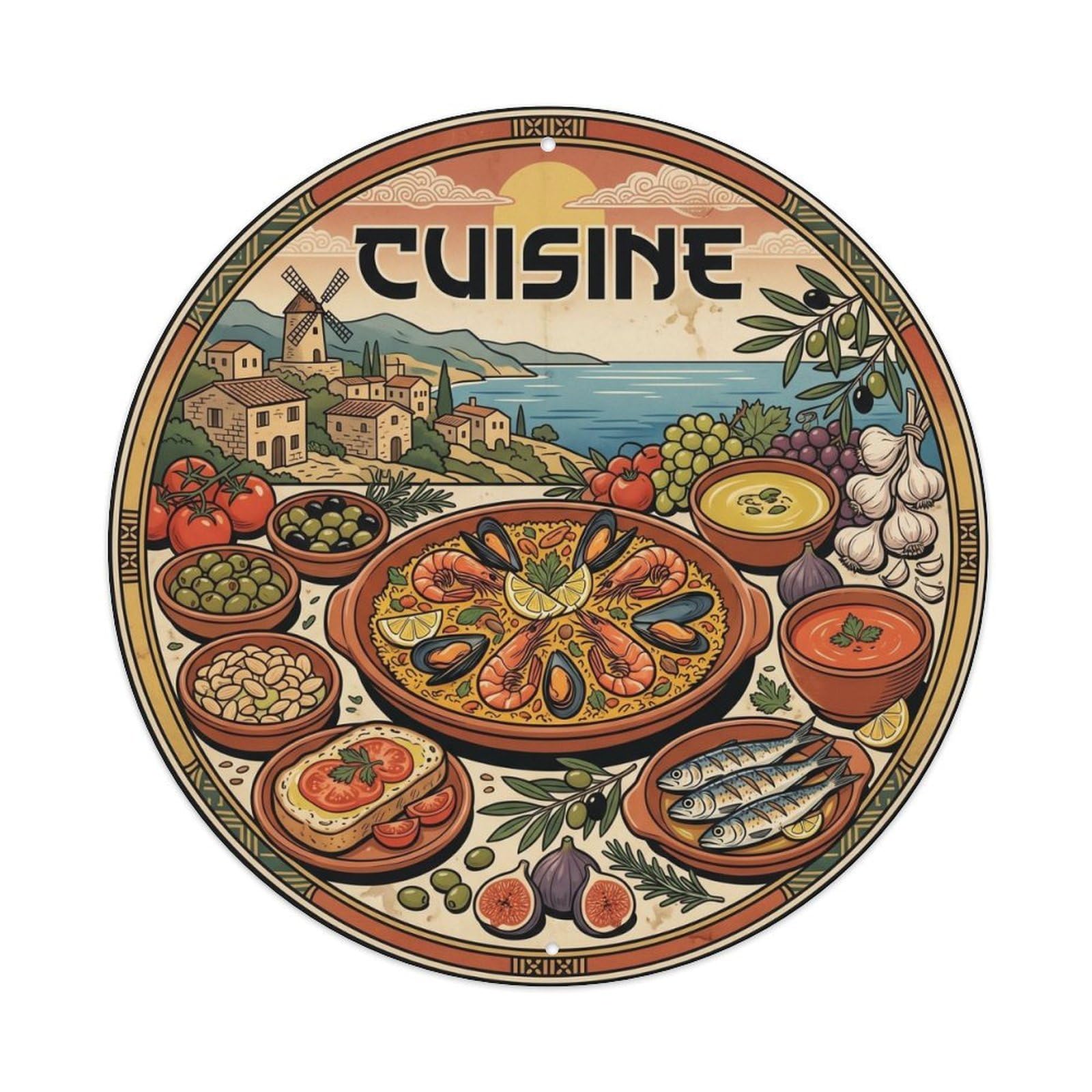 Mallorca Mediterranean Cuisine Travel Island Metal Tin Sign