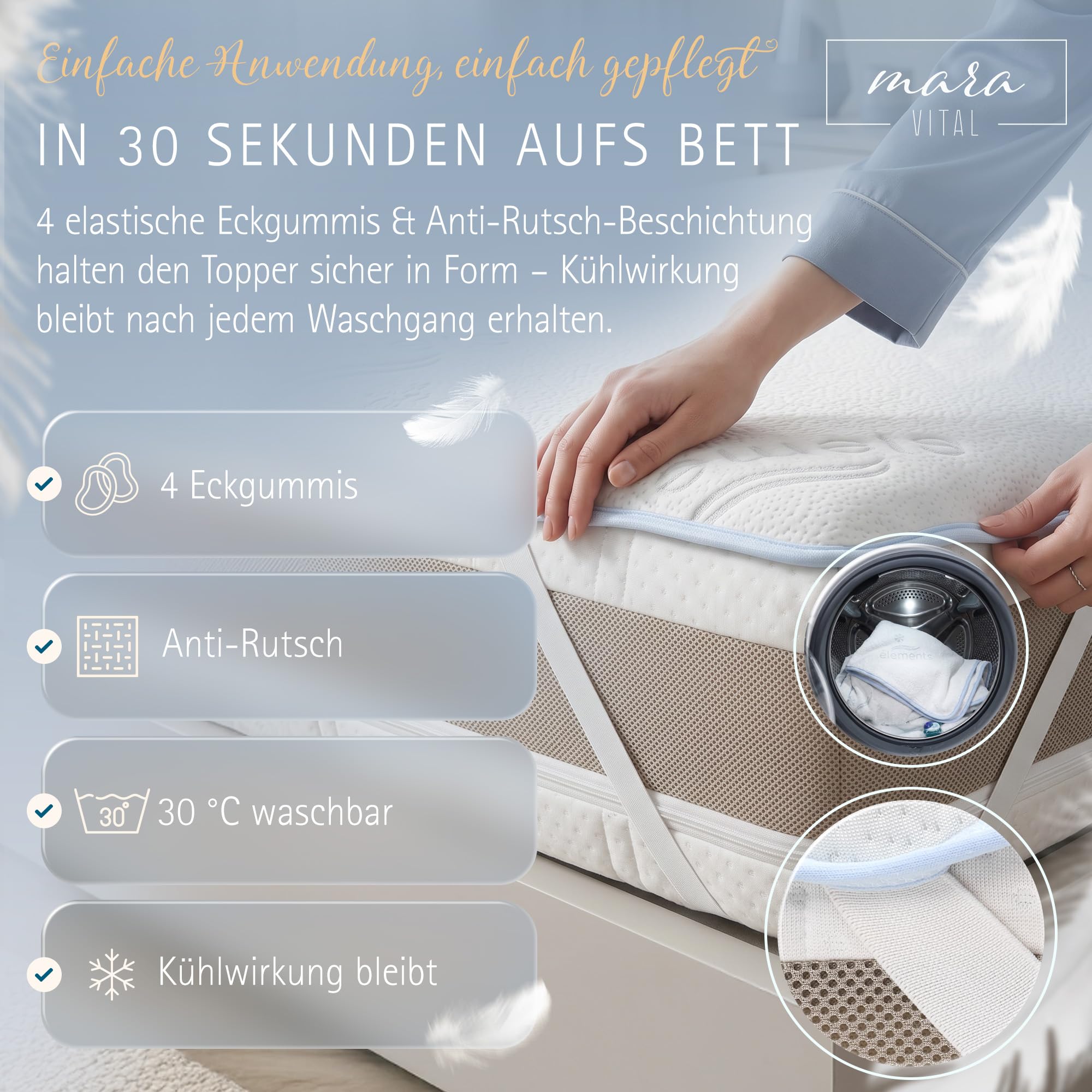 Kühlende Matratzenschoner 90x200 | Endlich kühl schlafen Dank PCM Kühlfasern | Matratzenauflage gegen Schwitzen mit 3–5 °C Kühleffekt | Matratzenschutz für den Sommer Oeko-TEX Zertifiziert