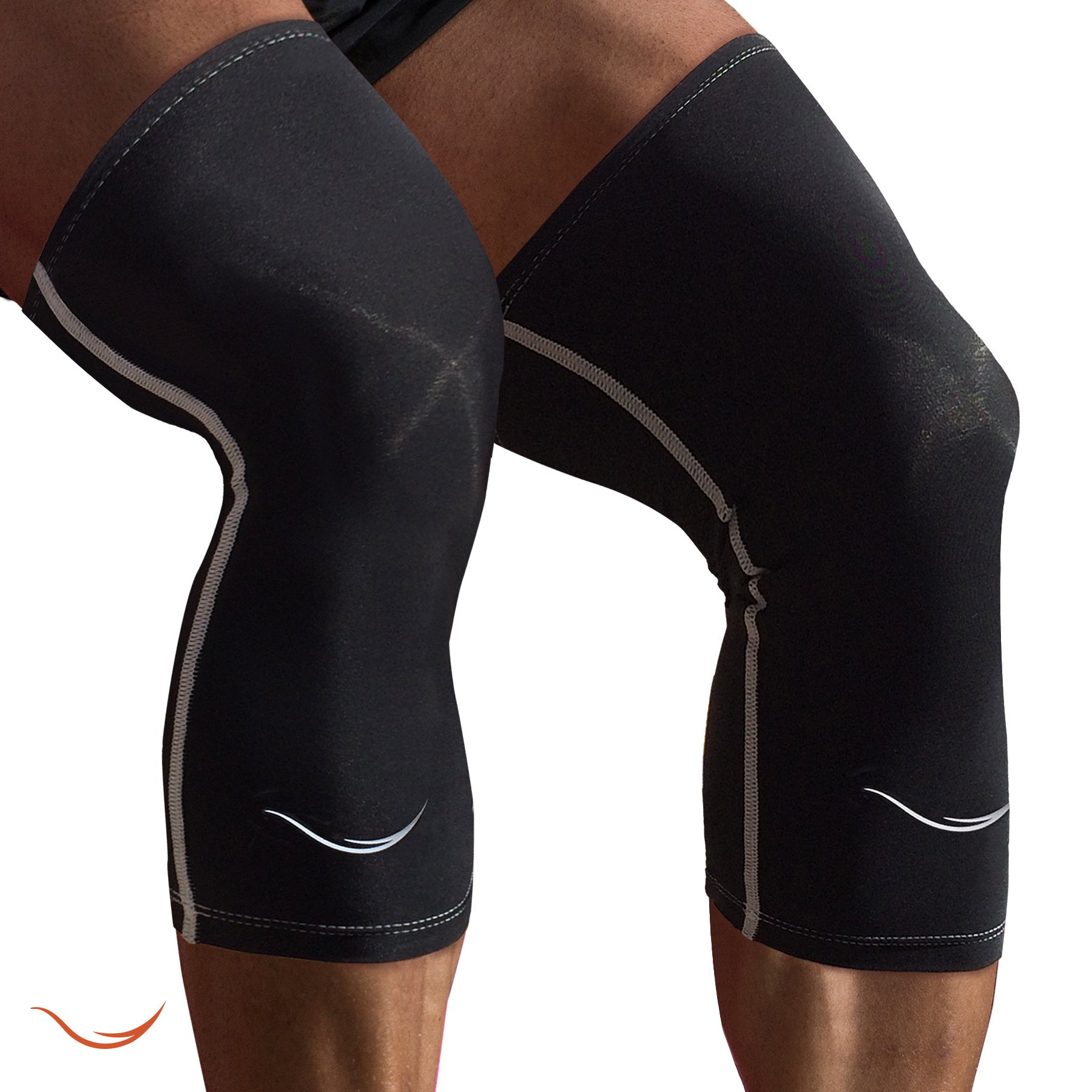 Rikedom Sports Compression Knee Sleeves, Black, Large (1 Pair)