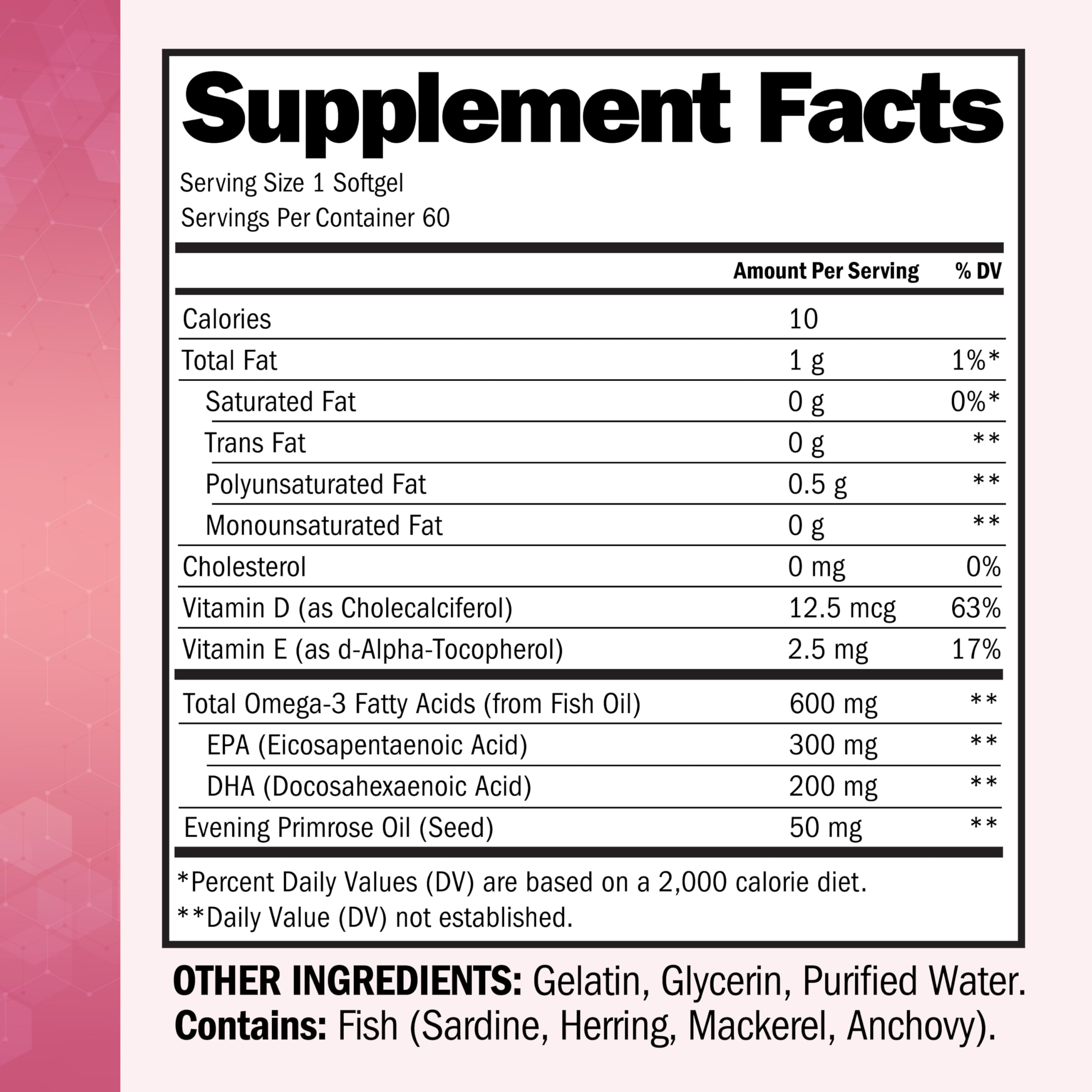 Fish Oil Omega 3 Supplement for Women with Evening Primrose Oil & Vitamin D — Amazon image 4