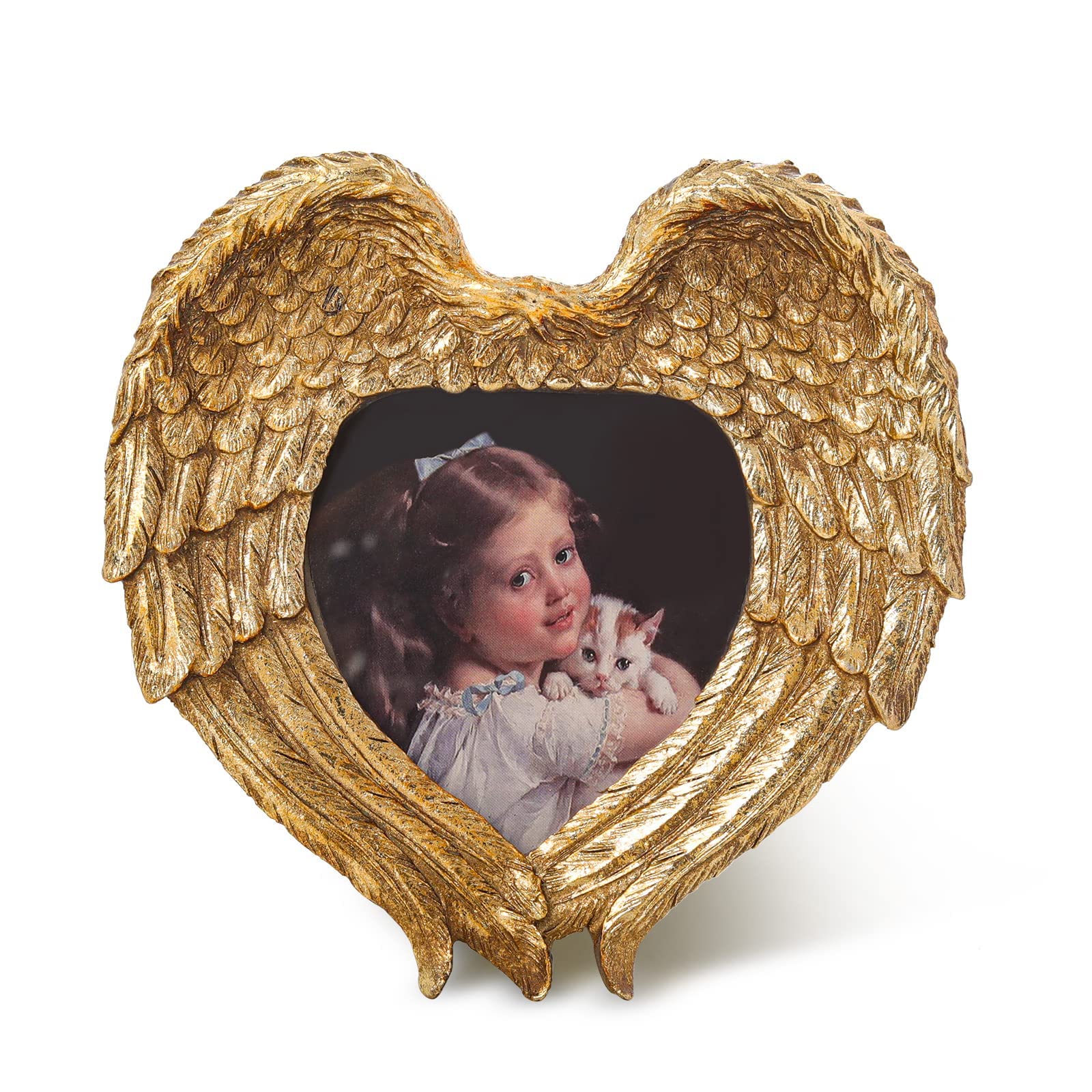 Cadre photo vintage cœur bronze doré, le cadeau de mariage romantique