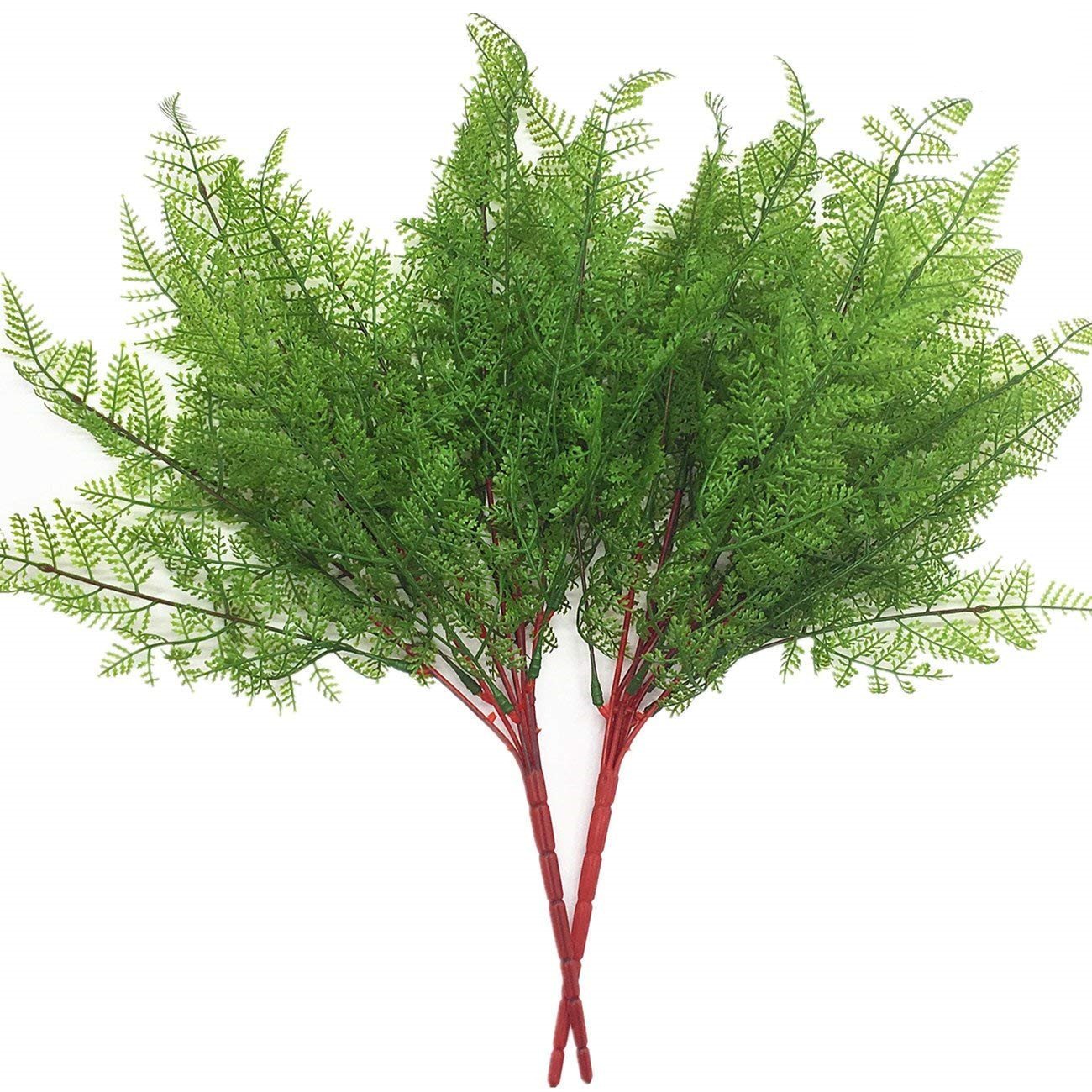 CATTREE Artificial Shrubs Bushes, Plastic Fern Leaves Persian Grass Fake Plants Wedding Indoor Outdoor Home Garden Verandah Kitchen Office Table Centerpieces Arrangements Christmas Decoration 2 pcs