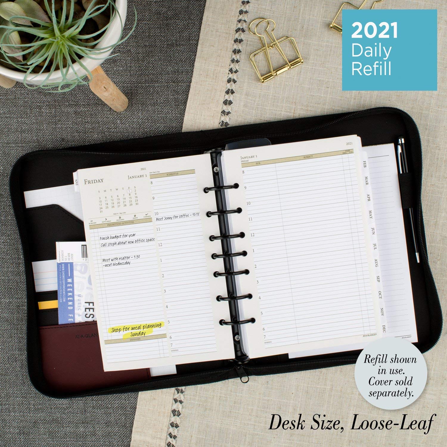 AT-A-GLANCE 2025 Planner Refill Weekly & Monthly 5-1/2" X 8-1/2 Size 4 - View #5