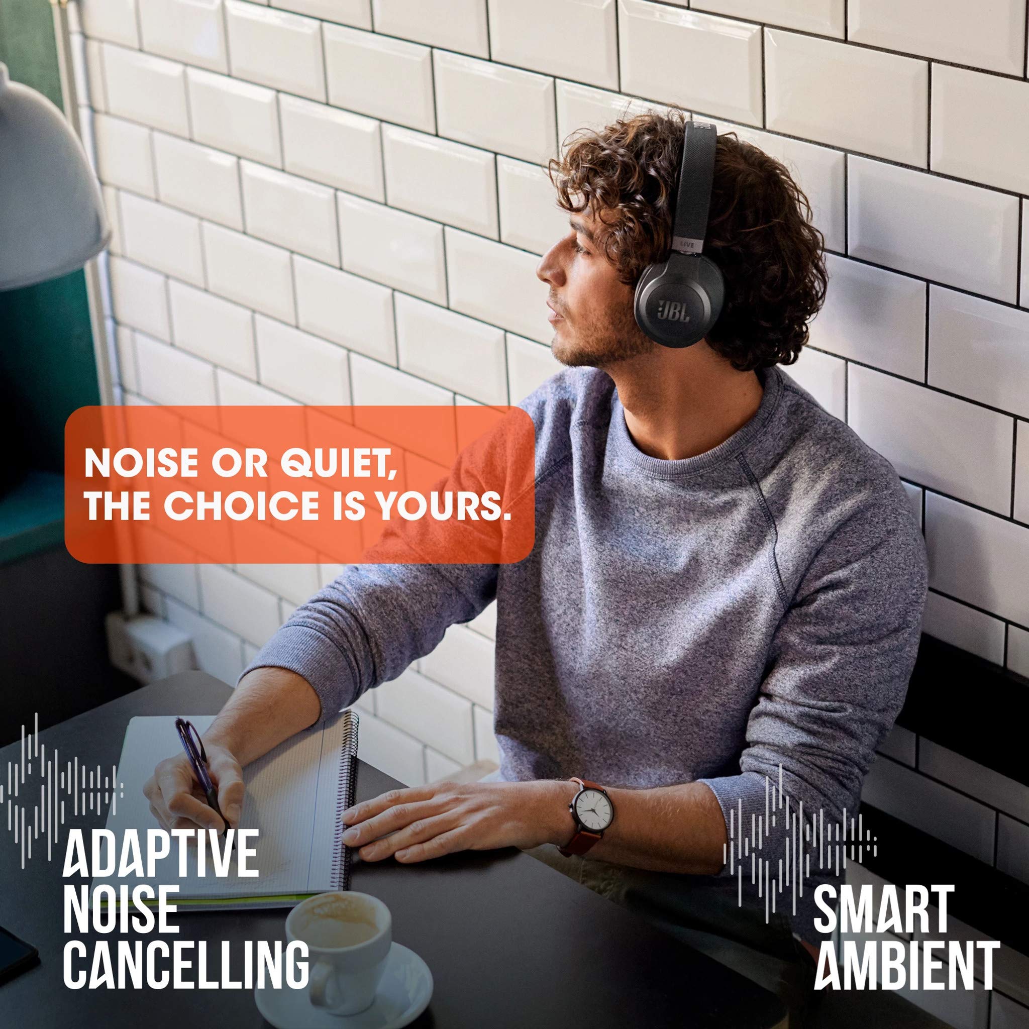 JBL LIVE 660 NC, Cuffie Over-Ear Wireless Bluetooth con Cancellazione Adattiva del Rumore, Cuffia Pieghevole Senza Fili per Musica, Chiamate e Sport, Fino a 50h di Autonomia, Nero