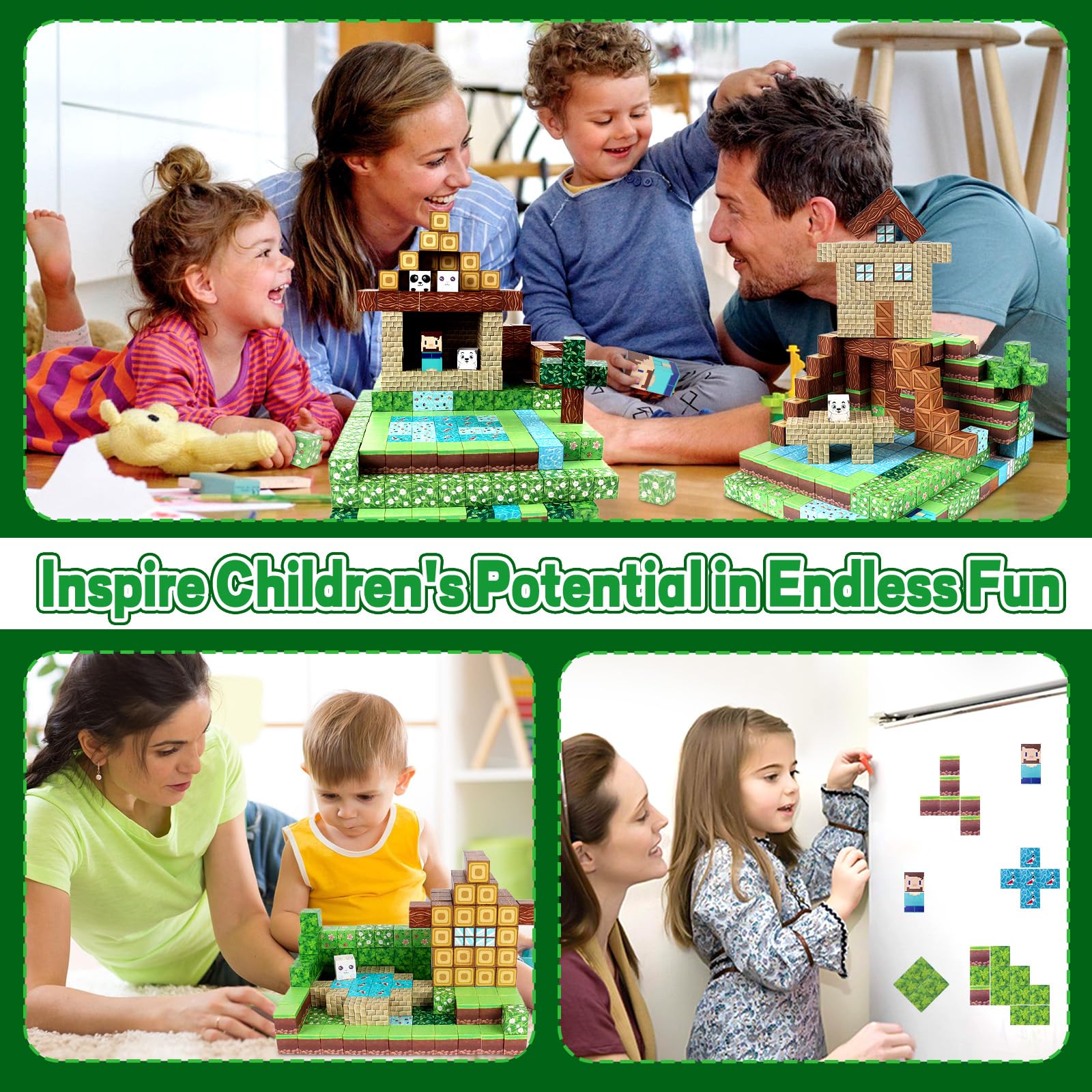 150 Pièces Blocs De Construction Magnétiques Sensoriels Montessori - Cubes Magnétiques Pour Enfants 3 à 12 Ans