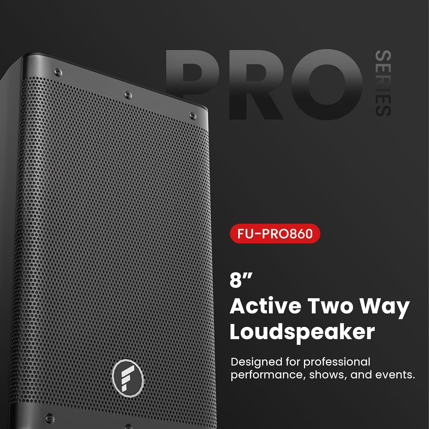 FEUR pro 8" Speaker System 5 dsp presets w/Wireless Linking & Bluetooth, Ideal for Church, Restaurants & DJ Performances