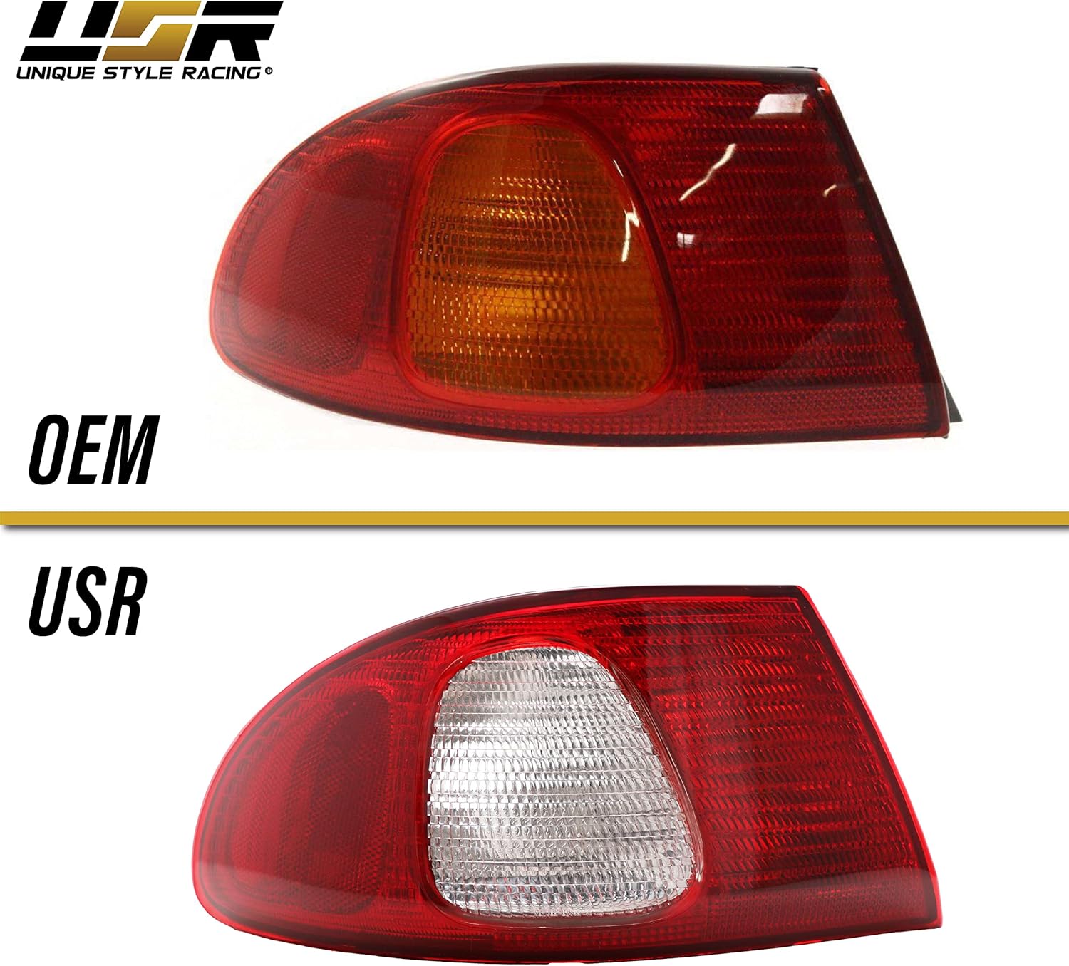 USR DEPO 98-02 Corolla OUTER Red Clear Rear Tail Lights (Left + Right) Compatible with 1998-2002 Toyota Corolla (JDM Red Clear Lens, Plug and Play, 2 PC Set)