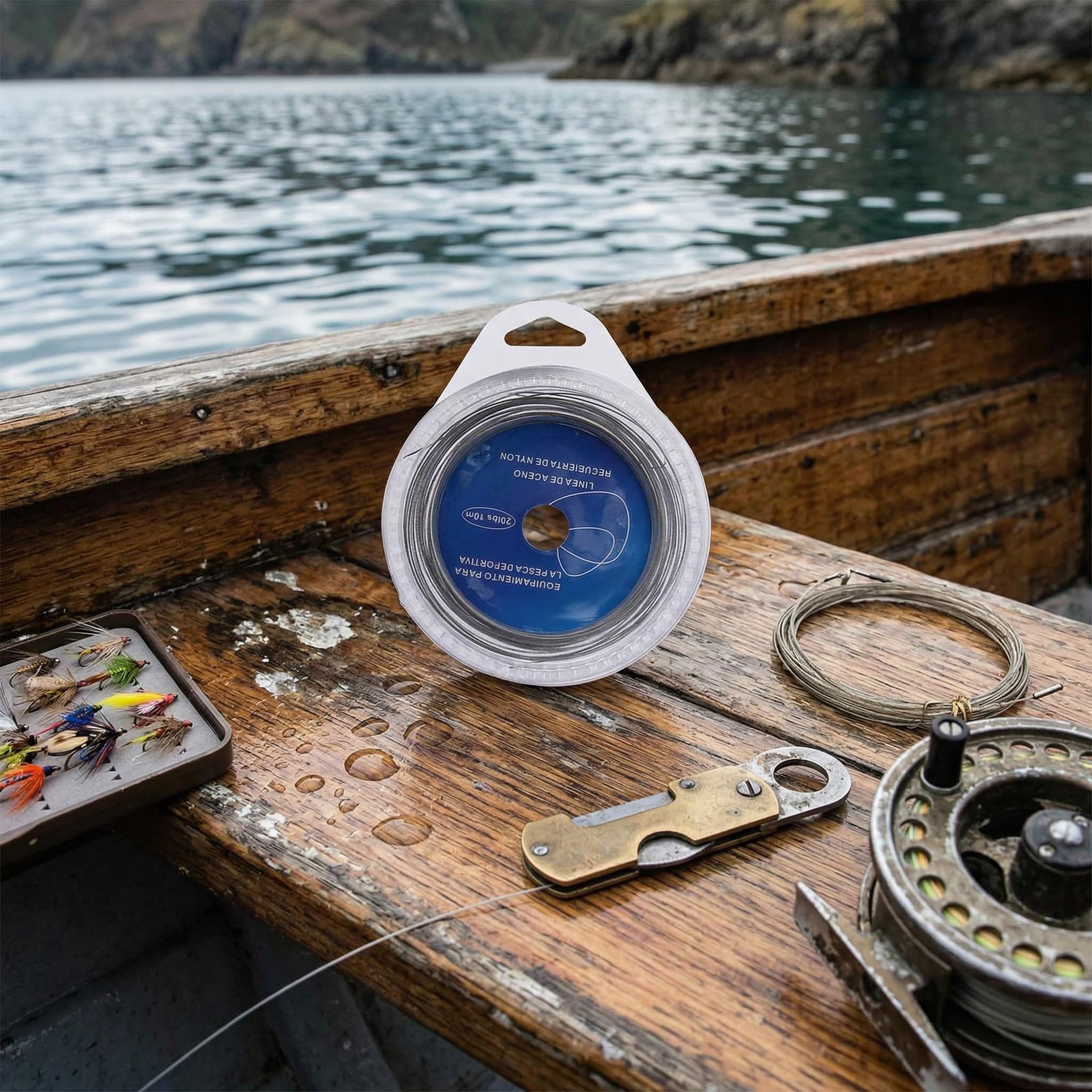 Filo da Pesca, Filo da Pesca In Acciaio Lenza da Pesca in Filo Metallico Lure in Acciaio Inossidabile da 10 Metri con Maniche Pieghevoli(50 lbs)