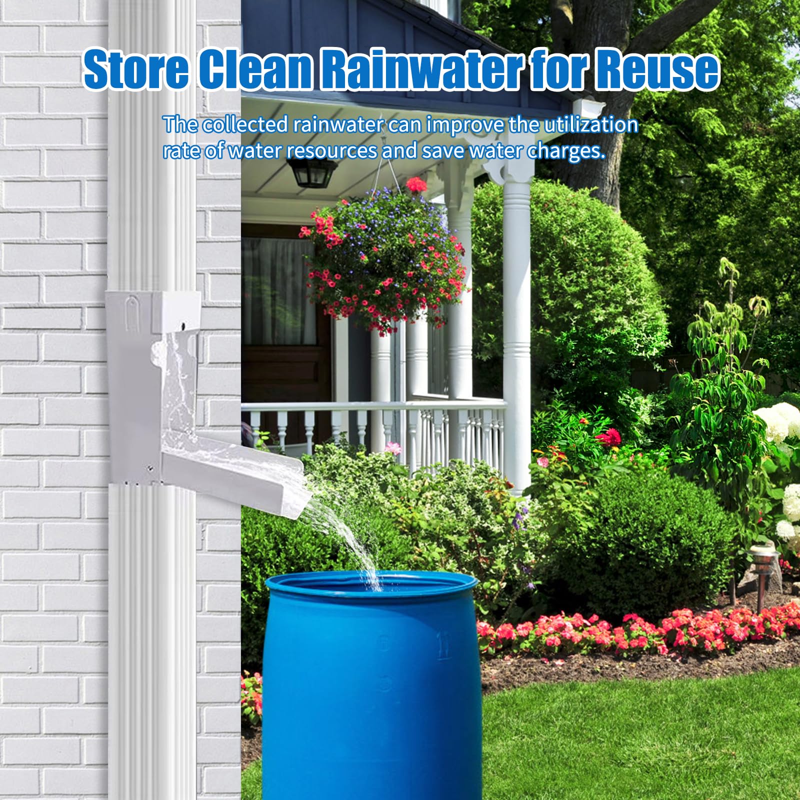 4 PZ DEVIATORE tetto acqua piovana grondaia collettore pioggia tubi 4 PZ DEVIATORE tetto acqua piovana grondaia collettore pioggia tubi