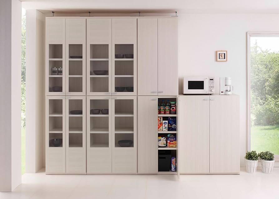 Amazon｜フナモコ リビングシェルフ 幅74×高さ113cm ホワイト