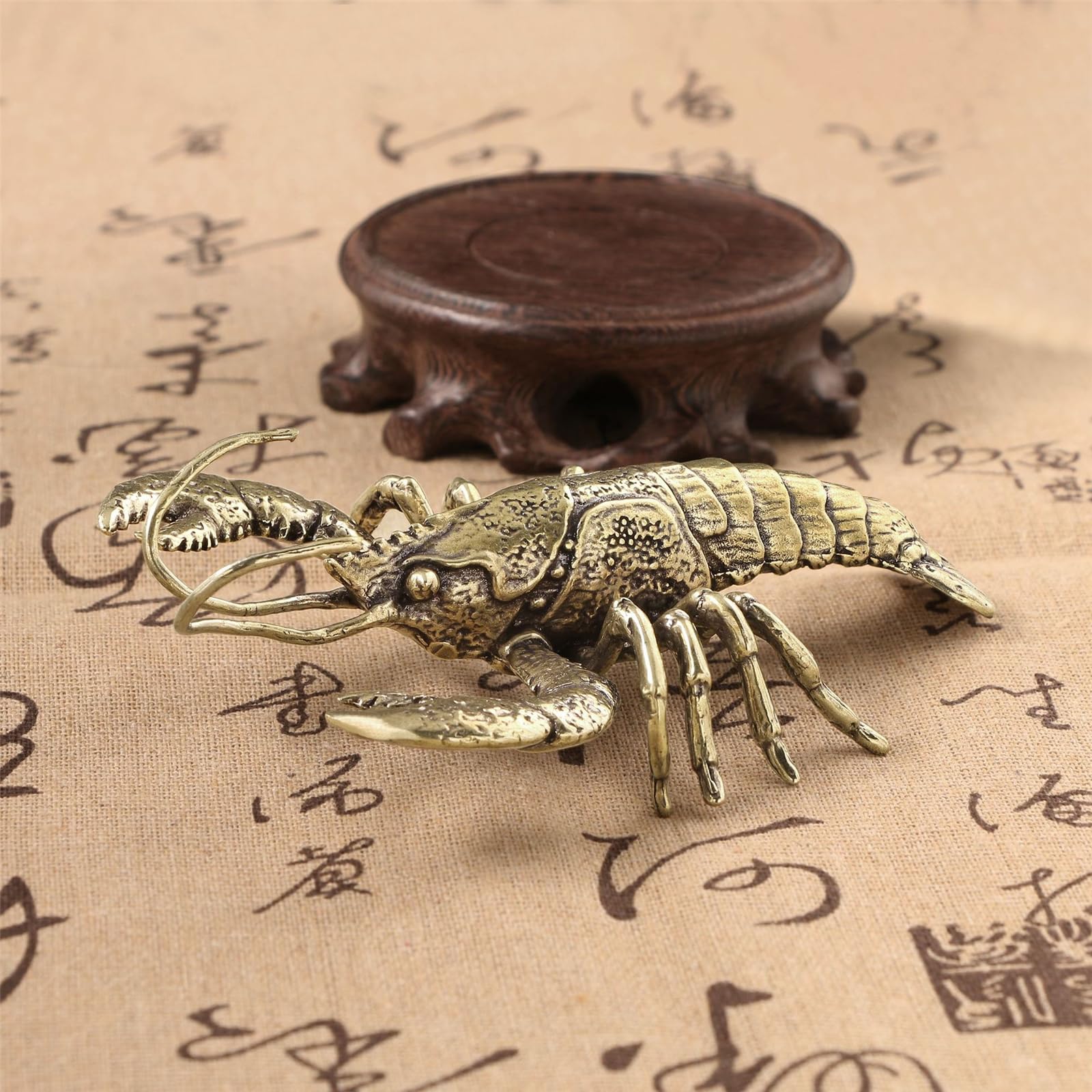 Figurina aragoste in ottone per libreria, tavolo, decorazioni