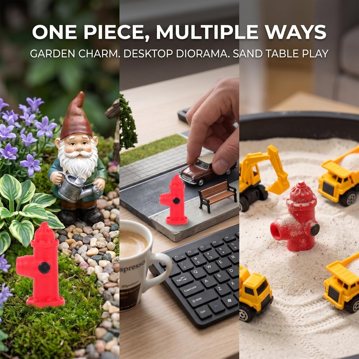 Toyvian 5Pcs Miniature Fire Hydrant Resin Statue Pet Storage Container Desktop Ornament for Fairy Gardens Sand Table Micro Landscape Decor Dining Table Decor