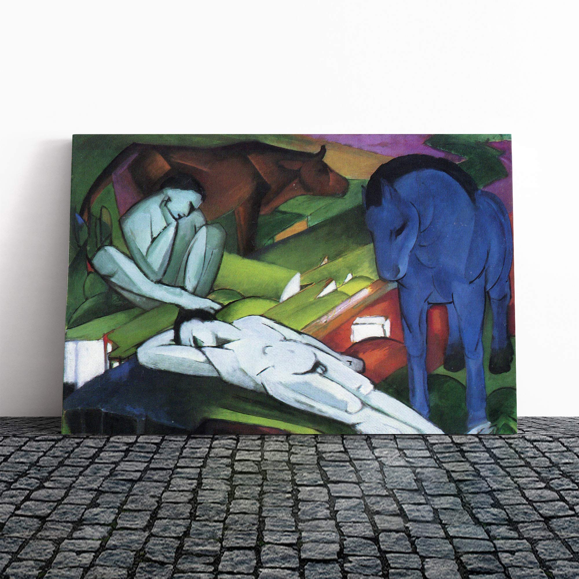 Franz Marc Shepherds Canvas Print | Gallery Wrapped 30mm Frame Wall Art | 20x14 inches | Ready to Hang | Modern Picture | Living Room Bedroom Lounge Office