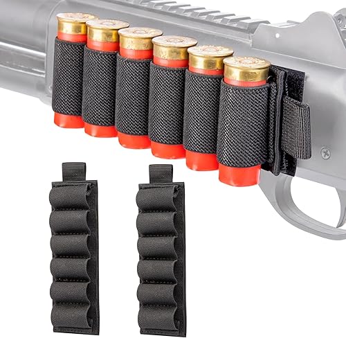 Bucles de soporte para escopeta de calibre 12, paquete de 2 soportes de munición Shogun con calcomanías traseras adhesivas para caza al aire libre,