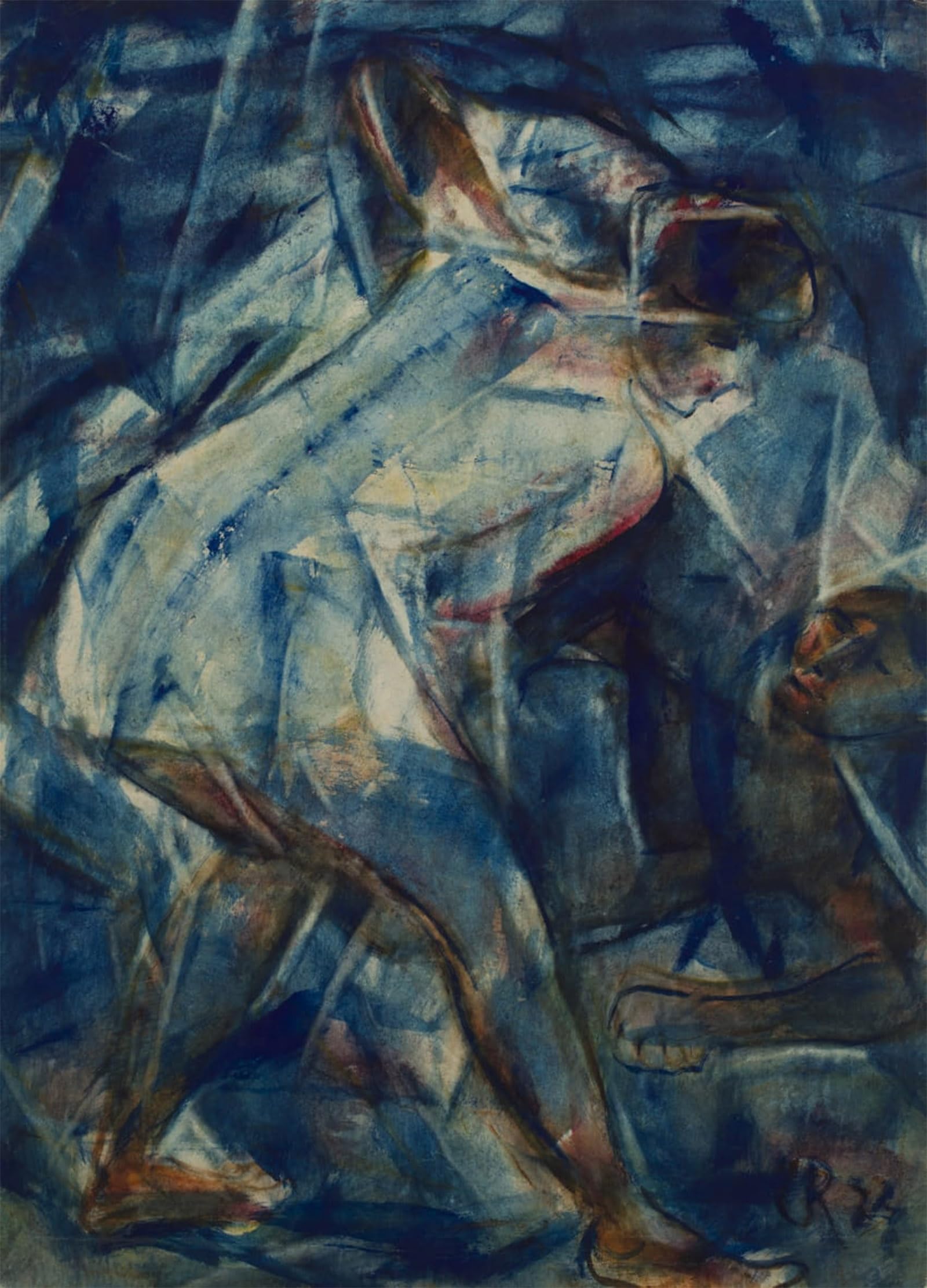 SERENDIPITP Abstract Painting Mural Print Picture Wall Decor Painting Two Figures by Christian Rohlfs Vintage Wall Artwork for Home Decor 60x90cm