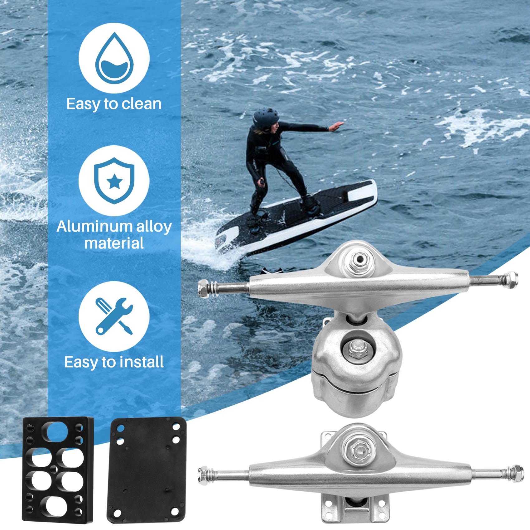 Gokelomg Land Surf Skateboard ASSE S6 Rosso BrüCke Surfskate Adattatore, Set di guarnizioni in, Design ed estetico - 3