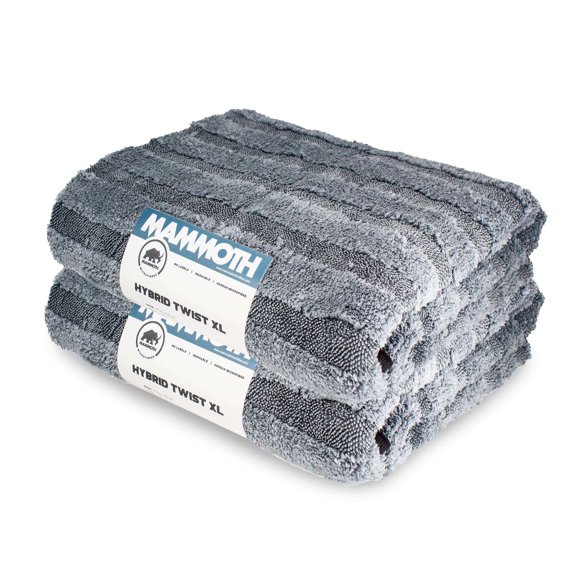 Mammoth Microfibres Hybrid Twist XL Drying Towel, 75cm x 90cm (2 Pack)