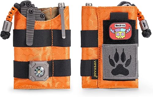 Miniatura 8 de VIPERADE VE9 Bolsa organizadora EDC, organizador de bolsillo EDC para hombres, bolsa EDC delgada con área de parche de bricolaje, organizador de