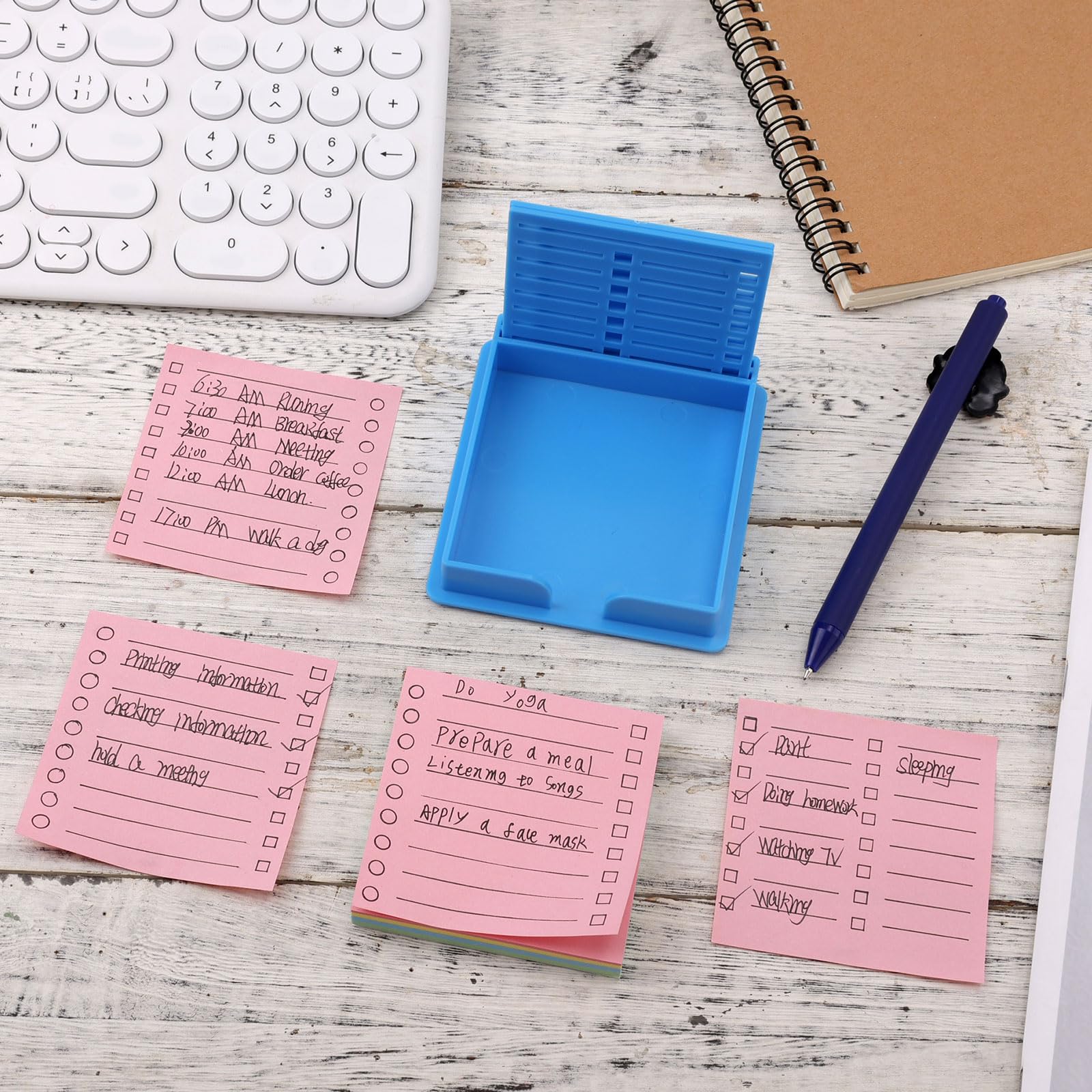 PEUTIER Sticky Note Dispenser with Stencil, 3x3 Inch Self-Sticky Notes, 100 Count, Office School Supplies - Image 3