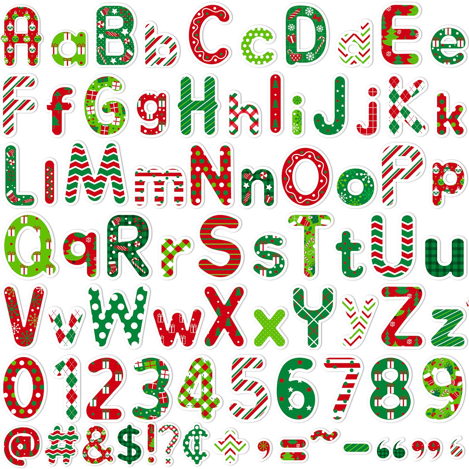 Faccito 231 Pcs Christmas Bulletin Board Decoration Winter Letters Cutouts Combo Set Bulletin Board Alphabet Letters and Number Accents for Xmas Home