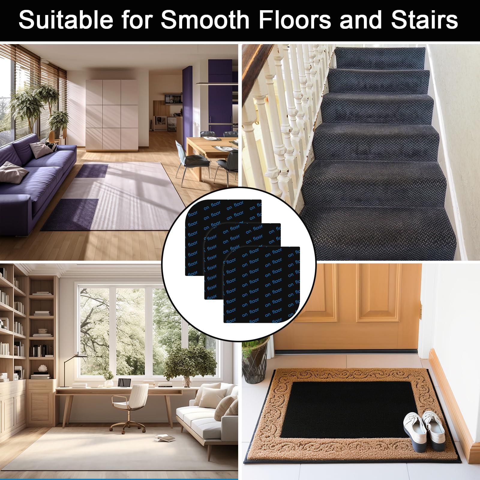 Antiscivolo Per Tappeti - 16 Pezzi A Forma Di Cuore, Riutilizzabili, Per Interni/Esterni