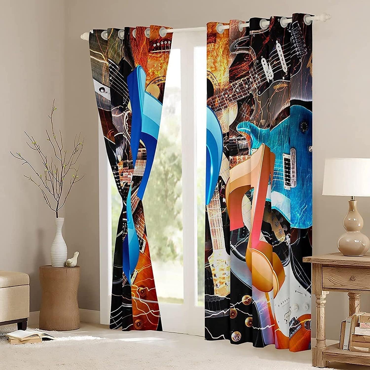 Katzenkopf Vorhang Mit Ösen - 3D Weinflasche Design Braun Kariert 85x200cm