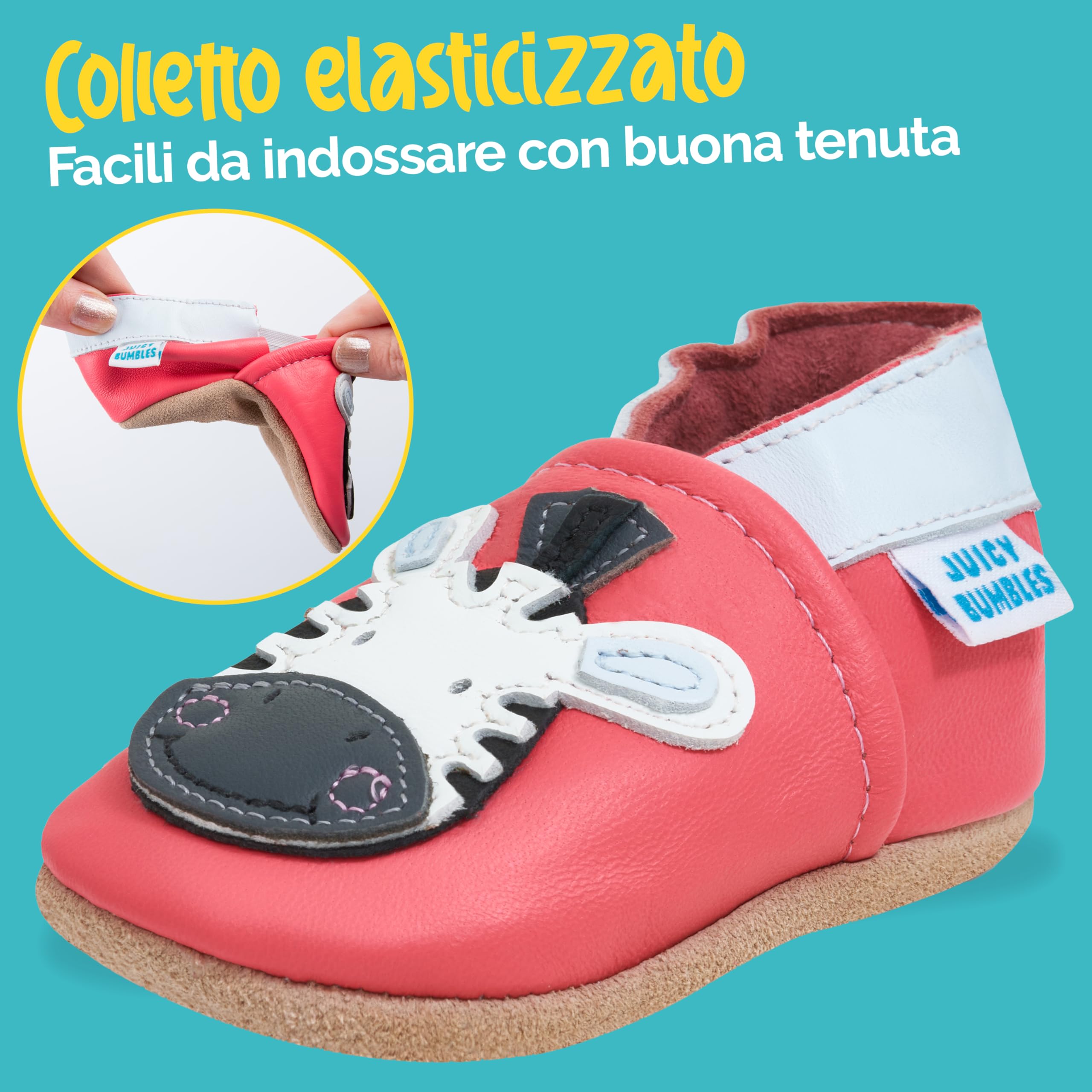 Scarpe Bambino in Morbida Pelle - Scarpine Neonato in Pelle con Suolla Scamosciata - Scarpe Primi Passi - Scarpette Neonato - Scarpe Bambina Ragazza Ragazzo …
