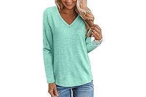Women's V Neck Long Sleeve Tops