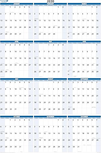 Miniatura 6 de Calendario de pared vertical 2026 azul cielo húmedo y seco borrable 36 pulgadas de alto x 24 pulgadas de ancho BN