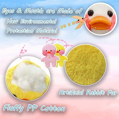 Miniatura 7 de MOMOMIUMIU Bonitos peluches de pato con 6 accesorios Kawaii, lindo animal de peluche para niñas adolescentes, animales de peluche con gafas y ropa,