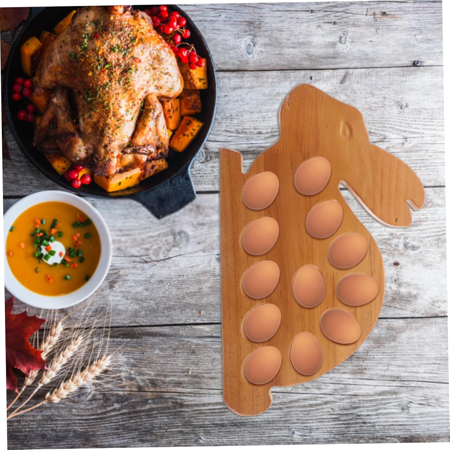 ABOOFAN Wooden Tray Bunny Design Creative Holder for Easter Celebrations Sturdy and Versatile Storage for Home Use