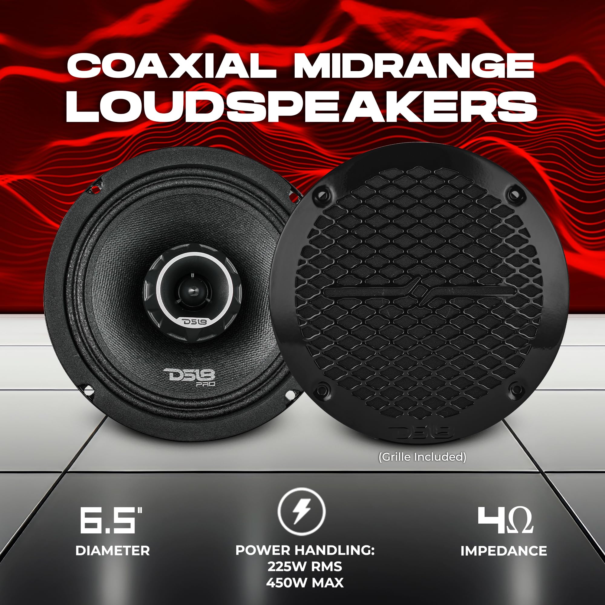 DS18 Alto-falantes PRO-ZT6 de 2 vias Pro Audio Midrange de 16,5 cm com
