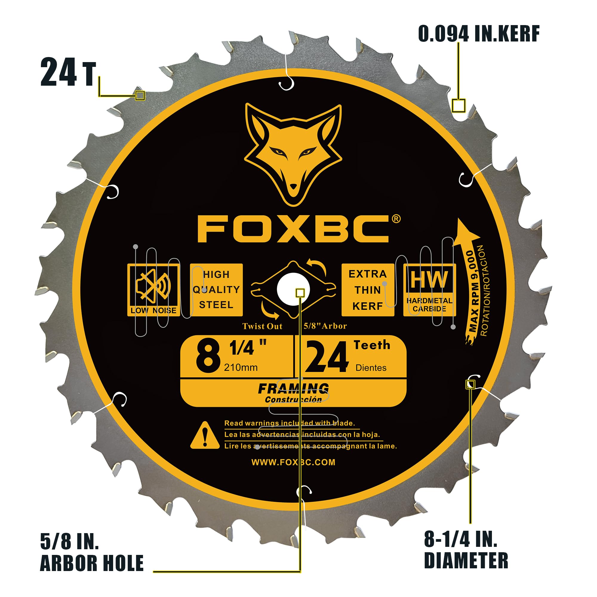 FOXBC Table Saw Blade - 24T Carbide -3