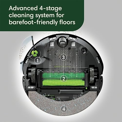 Miniatura 3 de iRobot Roomba Combo 10 Max Robot Aspirador y Trapeador + Base AutoWash (x0850) Base multifuncional, cubo de recarga, lava y seca su almohadilla