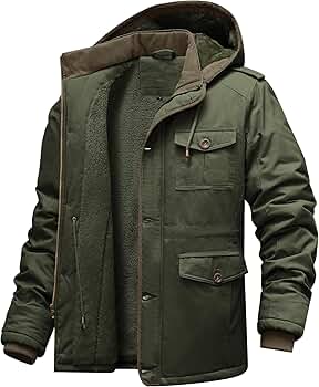 CHEXPEL Men's Winter Jackets with Removable Hood Fleece Lined