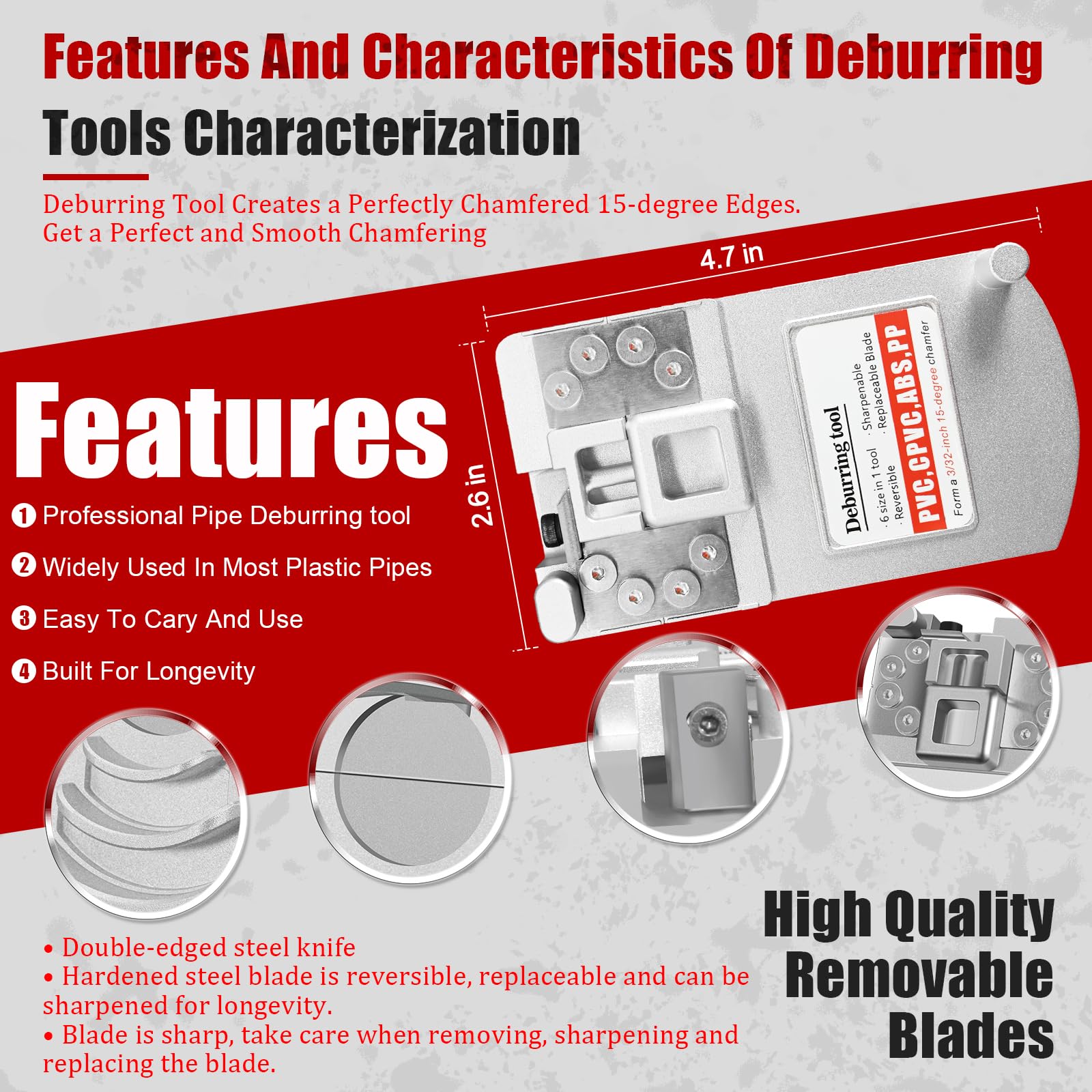 Deburring Tool, Deburring Tool For Plastic Pipe, Chamfer